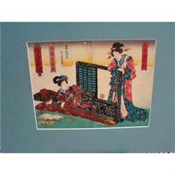 SUPERB 19th c JAPANESE WOODBLOCK PRINT/GORGEOUS #964472