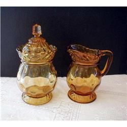 SUPERB 19th c. AMBERWARE CREAMER AND SUGAR #964492