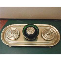 19th c. brass inkwell set #964493