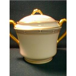 Art Deco Limoges Sugar Bowl with Gold Trim #964715