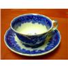 Image 1 : 1860s Flow Blue Cup & Saucer Shanghai Pattern #964718