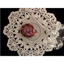RED RHINESTONE ROUND BROACH WITH INNER BROACH #964722