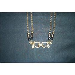 Signed "A" Vintage Necklace with Gold/Black #977700