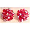 Image 1 : Cranberry Red Cluster Earrings #977801