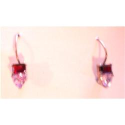 Amethyst Heart Earrings with Garnets #977838
