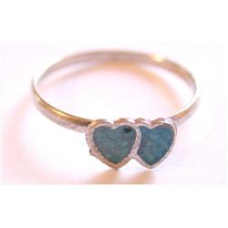 Heart Ring, Silver, Turquoise  Chips #977843