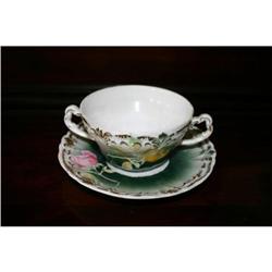 Weimar Germany Two Handle Cup and Saucer  #977908