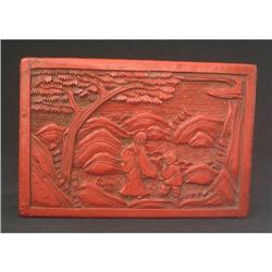 1920s Chinese carved cinnabar lacquer box  #977913