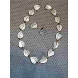 Benard Mendahl white enamel on sterling set #977954