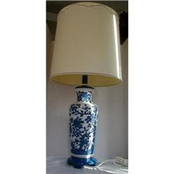 CHINESE BLUE AND WHITE LAMP  38"  #977960