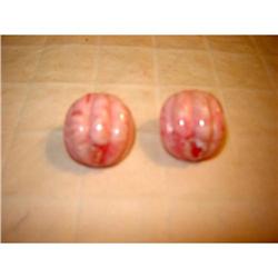 Beautiful heavy pink marblized carved Lucite #978008