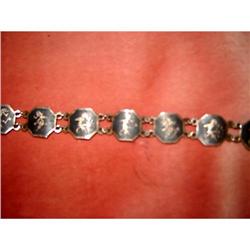 Siam Silver link bracelet...depicting scenes #978027