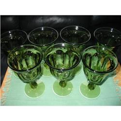 FOSTORIA STEMMED GREEN GLASSES #978055