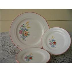 CROWN POTERIES CHINA DISHES RED BAND  #978058