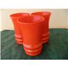 Image 1 : 3 FIRED ON RED/ORANGE COLRED GLASSES HAZEL #978073