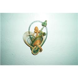 Jewelry-Vintage Raffata C-Clasp Closure Pin #993282