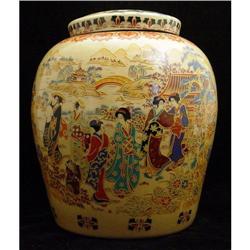 HUGE CHINESE FAMILLE ROSE PORCELAIN GEISHA JAR #993390