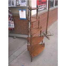 Oak 5 Tier Corner Shelf #993404