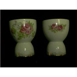 Hand Painted Rose Cups Signed #993421