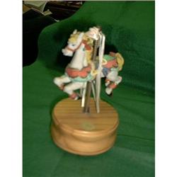 Porcelain Carousel Music Box Signed  #993481