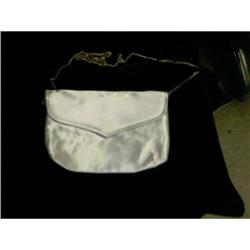 Small Satin White Hand Bag with Chain Strap  #993487
