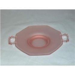 Pink Depression Plate with Handles.  #993492