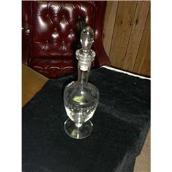  Crystal  Etched Liquor Bottle with Glass #993494