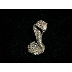 Pewter Cobra Snake with red Eyes And Crystal #993498