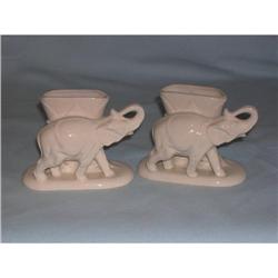 Pair of Porcelain Elephant Vases. Signed  #993522