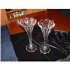 Beautiful Pair Old Tall Glass Vases #993536