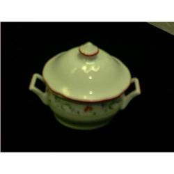 Porcelain Covered Bowl Signed  #993541