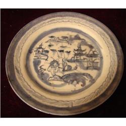 CHINESE EXPORT BLUE CANTON PLATE 7 1/2" C.1880 #993559