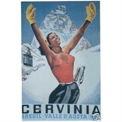 CERVINIA TRAVEL POSTER 1953  #993565