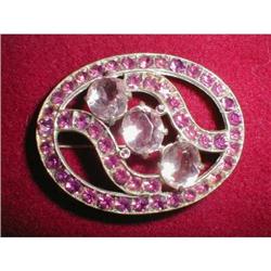 BEAUTIFUL LARGE VICTORIAN AMETHYST BROACH #993575