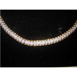 EXQUISITE GOLD VERMEIL NECKLACE WITH PAVE SET #993591