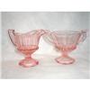Image 1 : HEISEY FLAMINGO PETAL CREAM PITCHER & SUGAR #993674