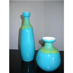SET OF TWO BLUE POTTERY VASES  #993711