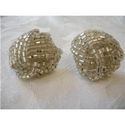 Antique Glass Beaded Bugle Earrings #993723