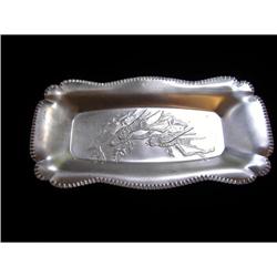 Antique Hammered Tin Serving Tray #993724