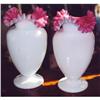 Image 1 : Pr. art glass vases w/ pink edging #993804