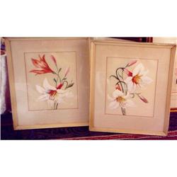 Lilies on Silk--pair #993808
