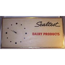  SEALTEST DAIRY MASONITE ADVERTISING CLOCK #993814