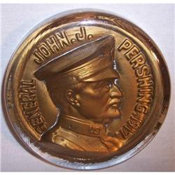 General John J.Pershing glass paperweight-1918  #993829