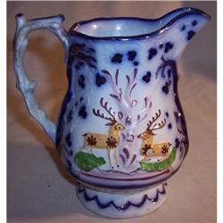 Staffordshire copper lustre/flow blue pitcher #993831