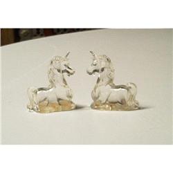 Two Vintage Plastic Unicorn Salt/Pepper Shakers#1006386