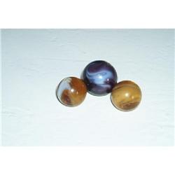  Marbles-THREE AKRO AGATE  SLAG   #1006402