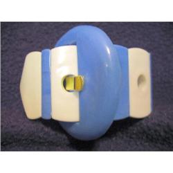 Wide blue & white stretch bracelet w/ BUCKLE #1006599