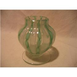 Latticino Toothpick Holder w/ Gold #1006622