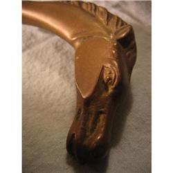 HORSE fireplace ash shovel-- heavy bronze/brass#1006623