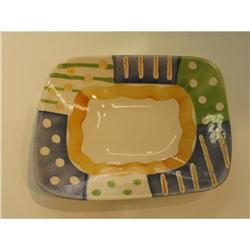 White Ceramic hand painted platter 1960?s  #1006752